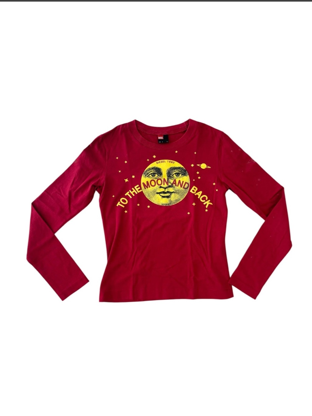 Vintage Diesel red “to the moon and back” tee